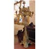 Image 1 : An impressive pair of large brass Gothic thirteen branch candelabra...