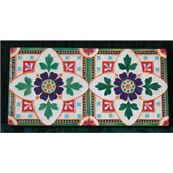 A set of seven Minton tube lined tiles (part af)...
