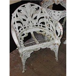 A good 19th century Coalbrookdale style garden seat (af)...