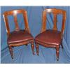 Image 1 : A set of ten Victorian oak framed dining chairs on turned supports...