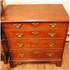 Image 1 : An attractive George III mahogany chest of small size with four long drawers and bracket feet...