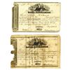 Image 1 : Bank of Binghamton, 1852 Pair of Issued Stock Certificates