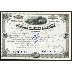 Sonora Railway Co LTD, 1882 Canceled Stock Certificate.