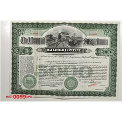Albany and Susquehanna Railroad Co., 1906 Specimen Bond