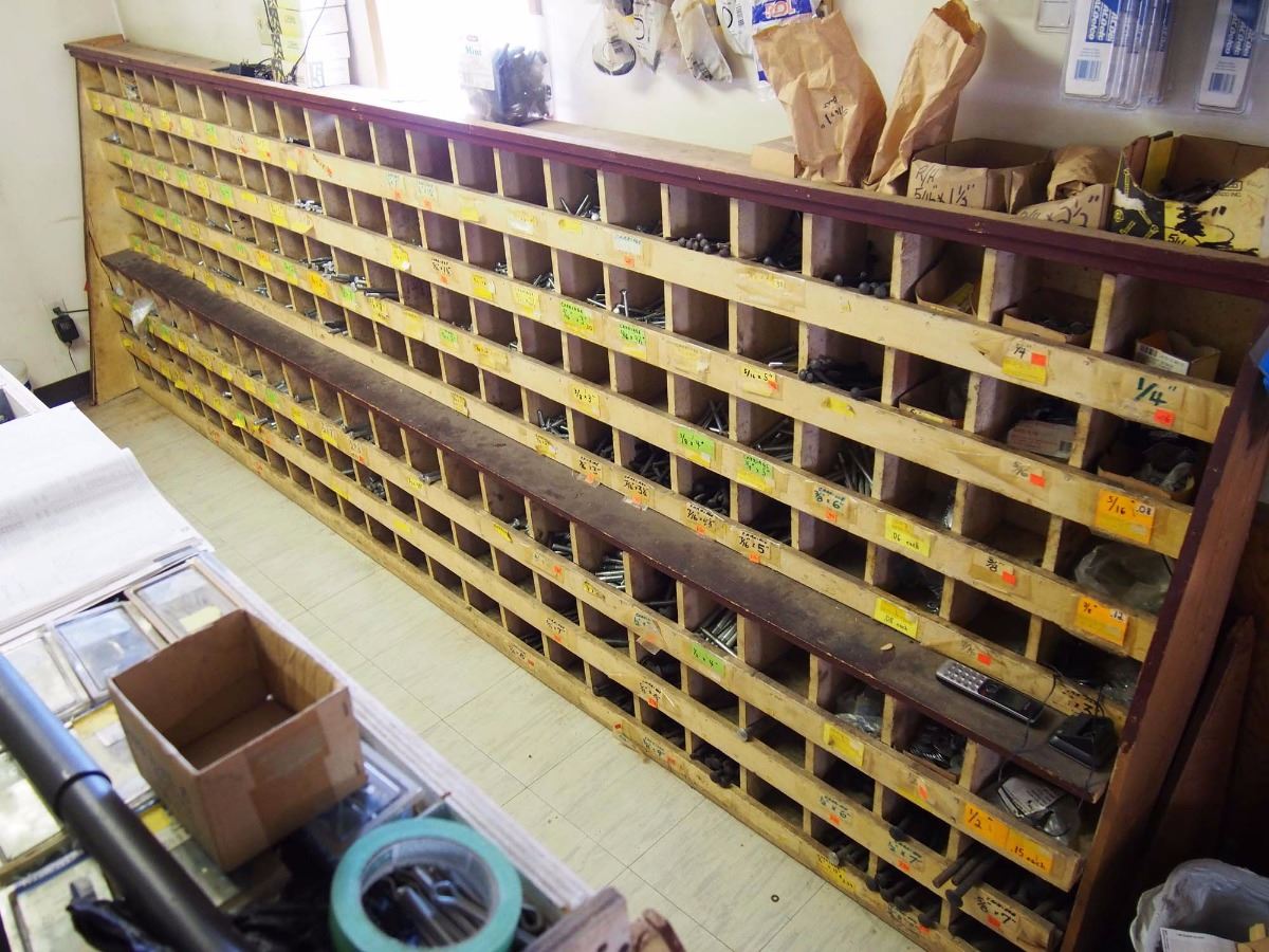 Wooden Bolt Bin W/ Contents (12 1/2’ x 4 1/2’)