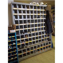 Grey Wooden Bolt Bin W/ Contents (6 1/2’ x 5’)