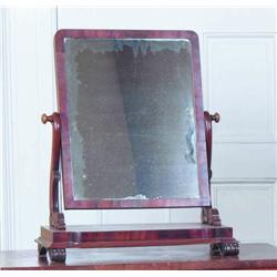 AN IRISH WILLIAM IV MAHOGANY DRESSING-TABLE MIRROR, attributed to WILLIAMS & GIBTON, circa 1835, the