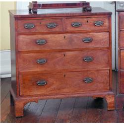 A GEORGE III MAHOGANY CHEST,, LATE 18th CENTURY, the rectangular top above two short and three lon..