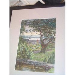 ANNA FOLLIOTT, Watercolour, Garden at Lissadell, a pair of studies (2) 91/2 x 61/2in. (25cms x 1...
