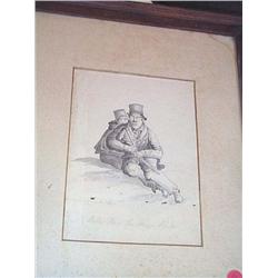 H.J. (19th CENTURY SCHOOL), Pen and grey wash, Billy Flin the Mayo piper, Signed in pencil 'Dr...