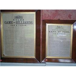 THREE EARLY VICTORIAN MAHOGANY AND PARCEL-GILT FRAMED PRINTED INSTRUCTIONS, by COX AND YEMAN, circa.