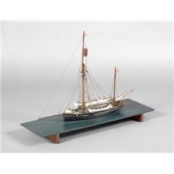 A SHIP'S MODEL OF THE YACHT KARA, built 1882 at Wivenhoe, Colchester specially for arctic navigation