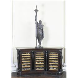 A PAIR OF IRISH WILLIAM IV ROSEWOOD AND BIRD'S-EYE MAPLE CURVED COLLECTOR'S SIDE CABINETS, attribute