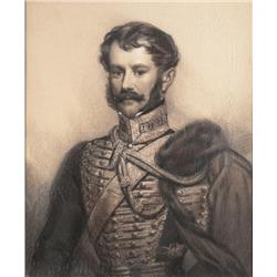 ENGLISH SCHOOL (EARLY 19th CENTURY), Black crayon, A portrait of Colonel C.J. Hill of Tickhill C...