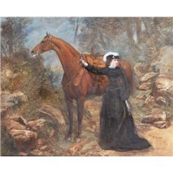 GORE-BOOTH FAMILY, (19th CENTURY), Gouache, Augusta Gore-Booth with a horse in a landscape, ...