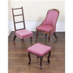 AN IRISH WILLIAM IV ROSEWOOD STOOL, attributed to WILLIAMS & GIBTON, circa 1835, covered in claret c