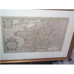 MAP, ROBERT SAYER, THE KINGDOM, OF FRANCE, coloured in outline, 221/2 x 351/2in. (58cms x 90cms)...