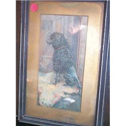 MABEL GORE-BOOTH (b. 1874), A coloured study of Constance Markievicz's poodle in the gallery at Li..