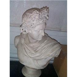 A WILLIAM IV PLASTER BUST OF THE APOLLO BELVEDERE, circa 1835-40, signed to the reverse, 'D. Brucc..