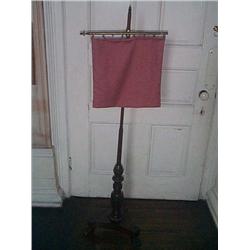 A PAIR OF IRISH WILLIAM IV MAHOGANY POLESCREENS, attributed to WILLIAMS & GIBTON, circa 1835, each w