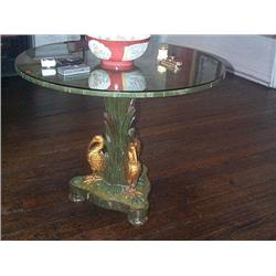 AN IRISH GREEN-PAINTED AND PARCEL-GILT CENTRE TABLE,, FIRST HALF 20th CENTURY, painted overall in...