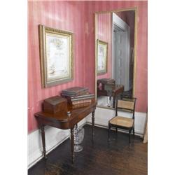 A REGENCY EBONISED SIDE CHAIR,, by JOHN GEE, circa 1810, with cane seat, stamped, 'J' within a '...