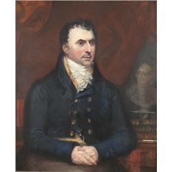 Attributed to ramsay richard reinagle (1775-1862), Oil on panel, Portrait of John Barnes of Finc...