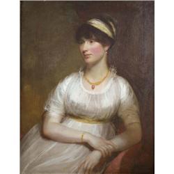 Attributed to Sir William Beechey, R.A. (1753-1839), Oil on canvas, Portrait of Janet, wife of J...
