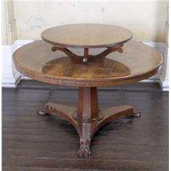 A WILLIAM IV ROSEWOOD CIRCULAR CENTRE TABLE, circa 1830, the tilt-top on a spreading octagonal colum