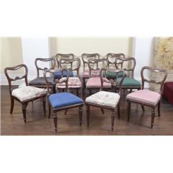 A SET OF THIRTEEN IRISH WILLIAM IV ROSEWOOD DINING CHAIRS, by WILLIAMS & GIBTON,, circa 1835, each..