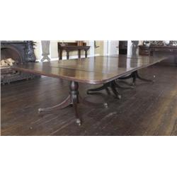 AN IRISH GEORGE IV MAHOGANY, THREE-PEDESTAL DINING-TABLE, attributed to WILLIAMS & GIBTON, circa 1..