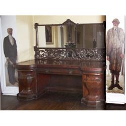 AN IRISH WILLIAM IV MAHOGANY SIDEBOARD, attributed to WILLIAMS & GIBTON, circa 1835, the rectangular