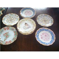 A COLLECTION OF TEN FRENCH DESSERT PLATES, circa 1835, by HONORÉ, various patterns,, each with tra..