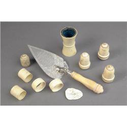 A VICTORIAN SILVER ENGRAVED, PRESENTATION TROWEL, LONDON, 1891, with ivory handle, inscribed 'Pres..