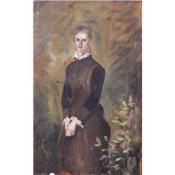 SARAH HENRIETTA PURSER, R.H.A (1848-1943), Oil on panel Georgina, Lady Gore-Booth, Later inscrib...