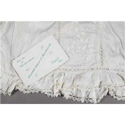 A LINEN LACE AND EMBROIDERED, CHRISTENING ROBE, by the Lissadell School of Needlework, e200/300...
