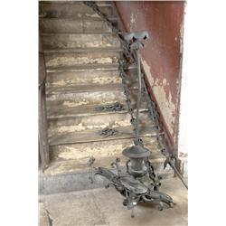 A WILLIAM IV BRONZE, FOUR-LIGHT GASOLIER,, attributed to WILLIAM COLLINS, circa 1835, with folia...