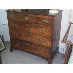 A GEORGE III OAK CHEST, circa 1780, the moulded rectangular top above two short and two long drawers