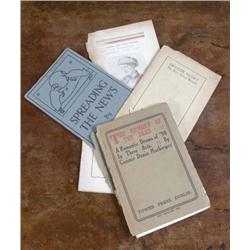 SPREADING THE NEWS BY LADY GREGORY, decorated wrappers inscribed 'M. Gore Booth'; Broken Glory by Ev
