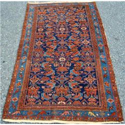Fascinating red and navy handmade antique Malayer Rug