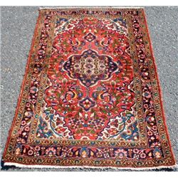 Fascinating unique semi antique Sarouk hand woven Rug