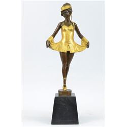Ballerina Dancer  Bronze Sculpture on Marble Base Statue