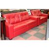 Image 1 : NEW 1420 RED LEATHERETTE SOFA  AND LOVESEAT
