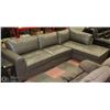Image 1 : NEW GREY LEATHERETTE CHAISE SECTIONAL