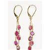 Image 1 : #6-14KT YELLOW GOLD PINK SAPPHIRE EARRINGS