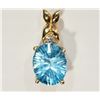 Image 1 : #7-14KT YELLOW GOLD TOPAZ AND DIAMOND PENDANT