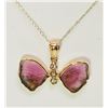 Image 1 : #9-14KT YELLOW GOLD BUTTERFLY PENDANT WITH CHAIN