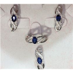 #10-STERLING SILVER EARRINGS, PENDANT & RING SET