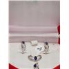 Image 2 : #10-STERLING SILVER EARRINGS, PENDANT & RING SET