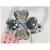 Image 1 : #12-STERLING SILVER FOUR CLOVES HEART SHAPE RING
